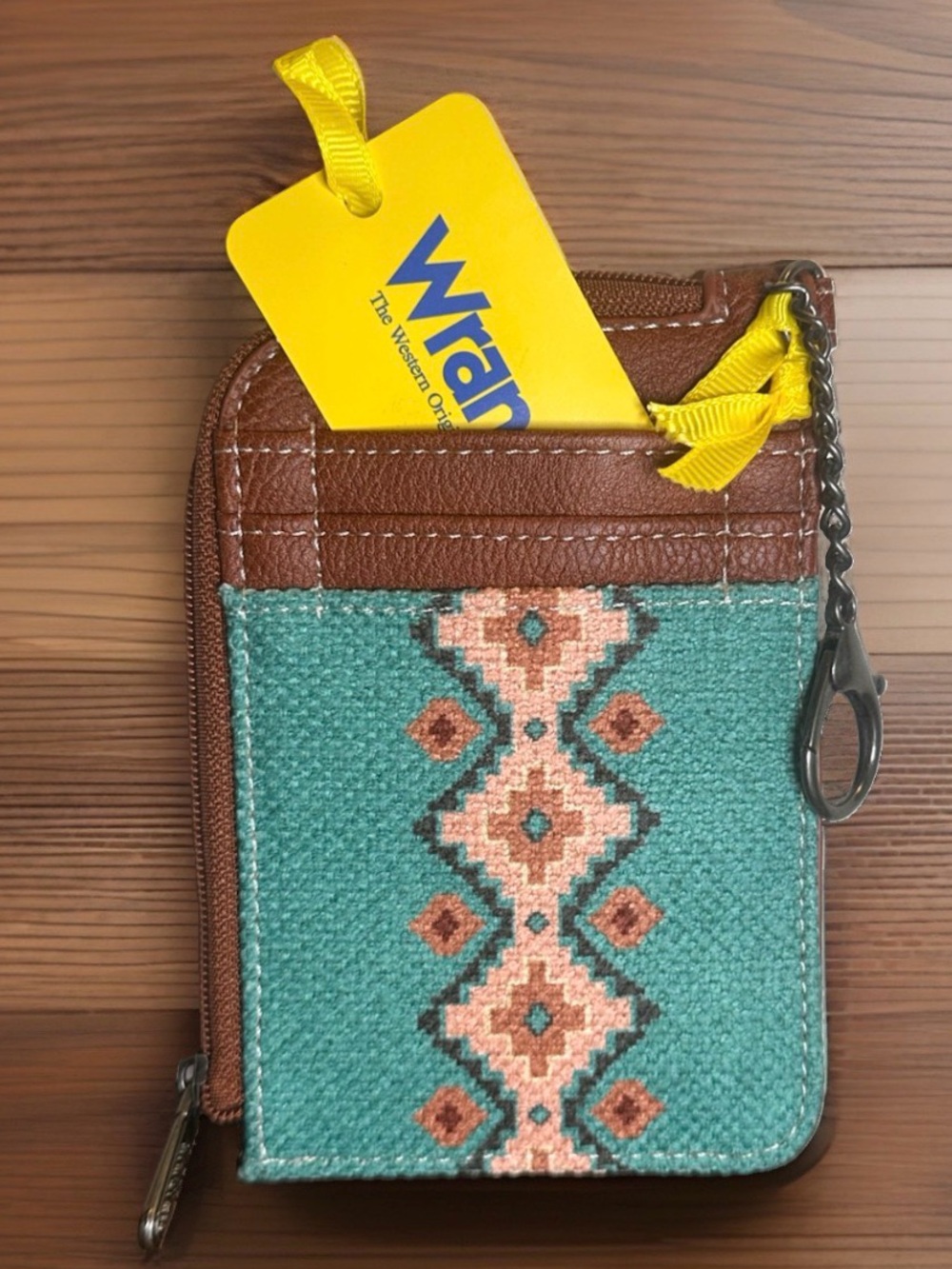 TEAL Montana West Wrangler Boho Aztec Keychain Slim Compact Credit Card Holder